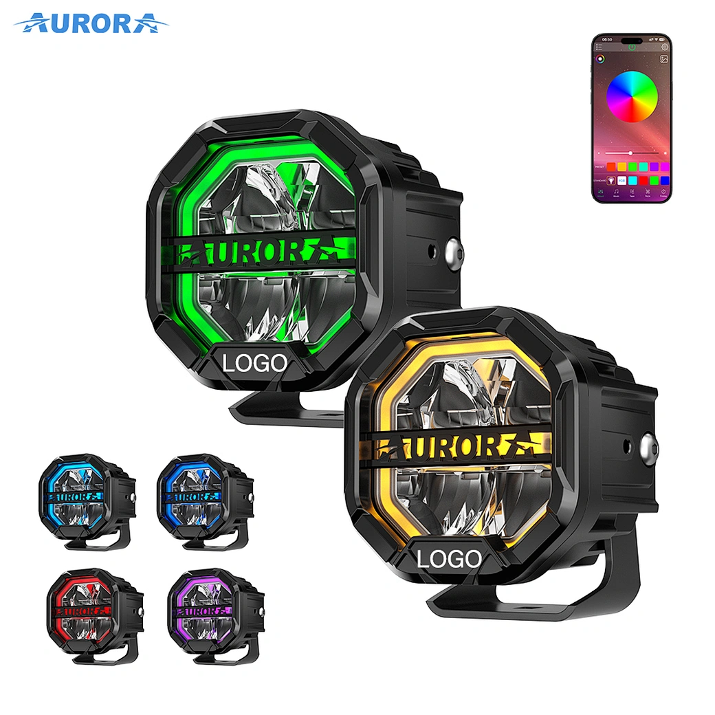 New RGB Offroad Light Bluetooth Control Multicolor LED Fog Light 4x4 ATV Truck L